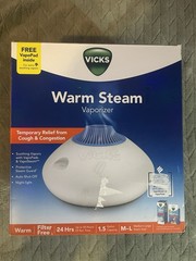 Vicks‎ Warm Steam Vaporizer Tabletop Humidifier – 1.5 Gallon Night Light New