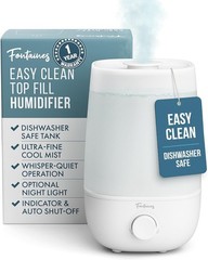 Fontaines Luxury Top-Fill Humidifiers for Bedroom, Cool Mist 360° Ultra-Fine Spr
