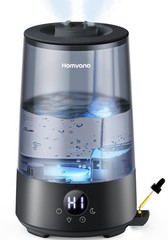 Homvana 3.6L Top-Fill Cool Mist Humidifiers for Bedroom, Large 3.6L, Black