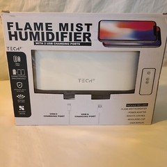 Tech Squared Flame Mist Humidifier & Ultrasonic Diffuser w/ 2 USB Charging Ports
