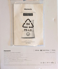 Homech HM-AH001 Cool Mist Ultrasonic 4L Humidifier 360 Degrees – New Open Box