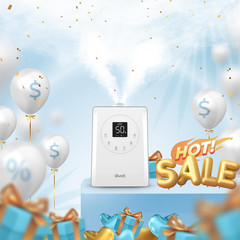 LV600S Smart Warm and Cool Mist Humidifiers for Home Bedroom Large Room, (6L) 75
