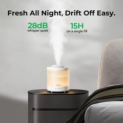 Small Humidifiers for Bedroom – 2 Packs 1.5L Cool Mist Top Fill Humidifier