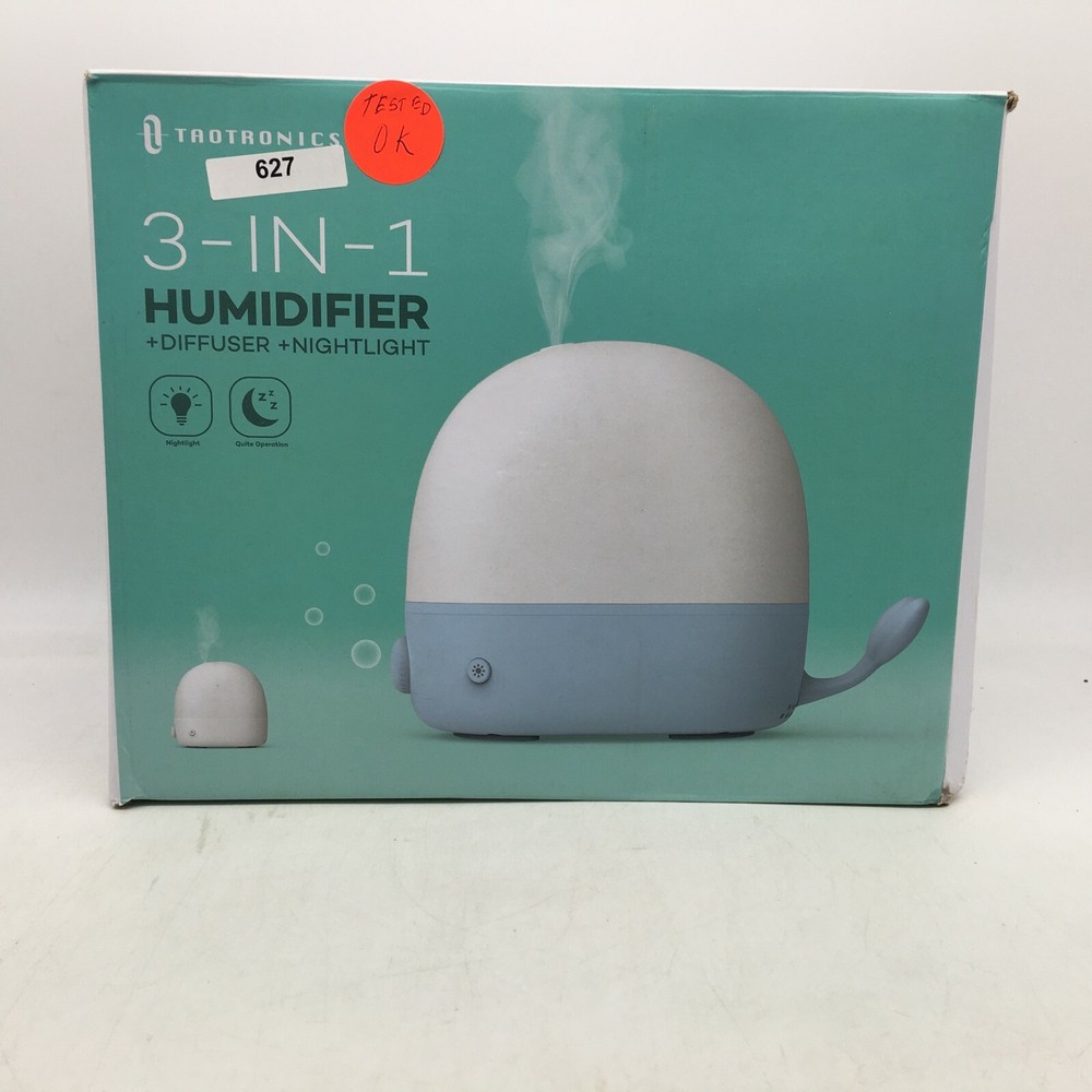Taotronics 3 in 1 White Indoor Humidifier Nightlight Essential Oil Diffuser