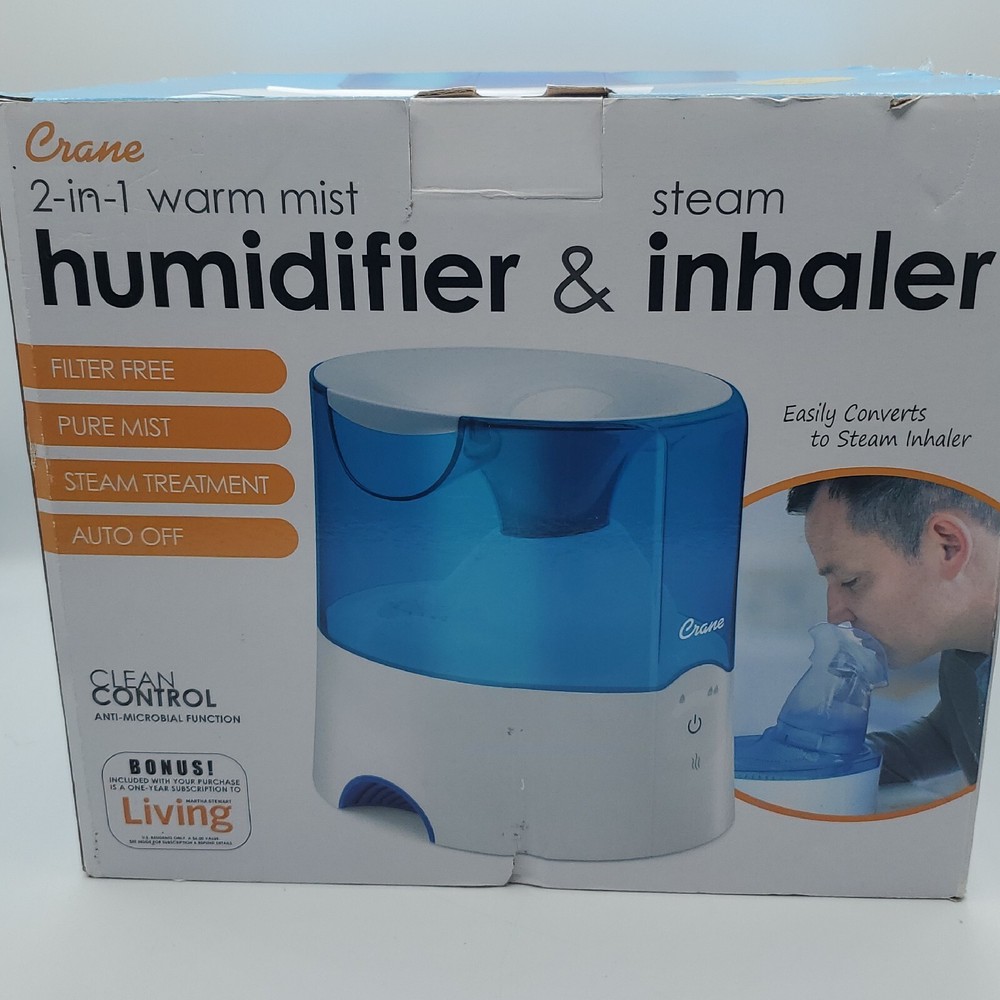 Crane 2-in-1 Warm Mist Humidifier and Steam Inhaler – Brand New