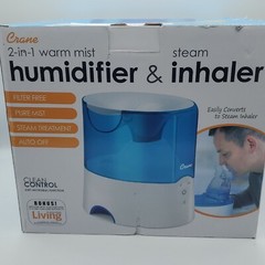 Crane 2-in-1 Warm Mist Humidifier and Steam Inhaler – Brand New