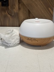 Essential LED Oil Diffuser Humidifier Aromatherapy Wood Grain Vase Aroma
