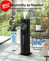 Large 8L Cool Mist Humidifier Top Fill Night Light Diffuser for Home Bedroom – U