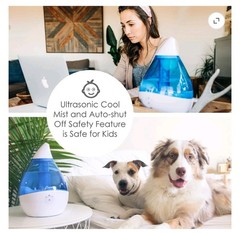 Crane Droplet Ultrasonic Cool Mist Humidifier, 0.5 Gallon, 15 Hour Run Time,…