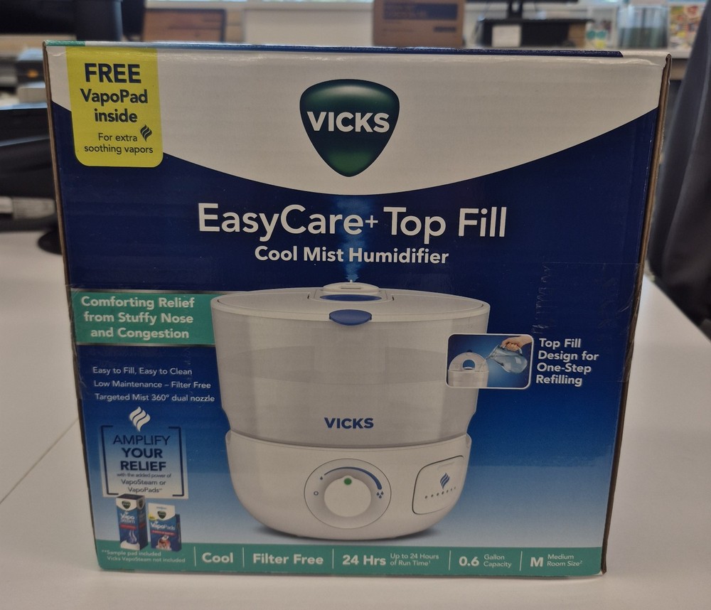 Vicks EasyCare+ Top Fill Cool Mist Humidifier VUL585V2 0.6 Gal Filter Free NIB