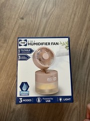 Sealy 2 In 1 Humidifier Fan 3 Modes With Light Powered By USB
