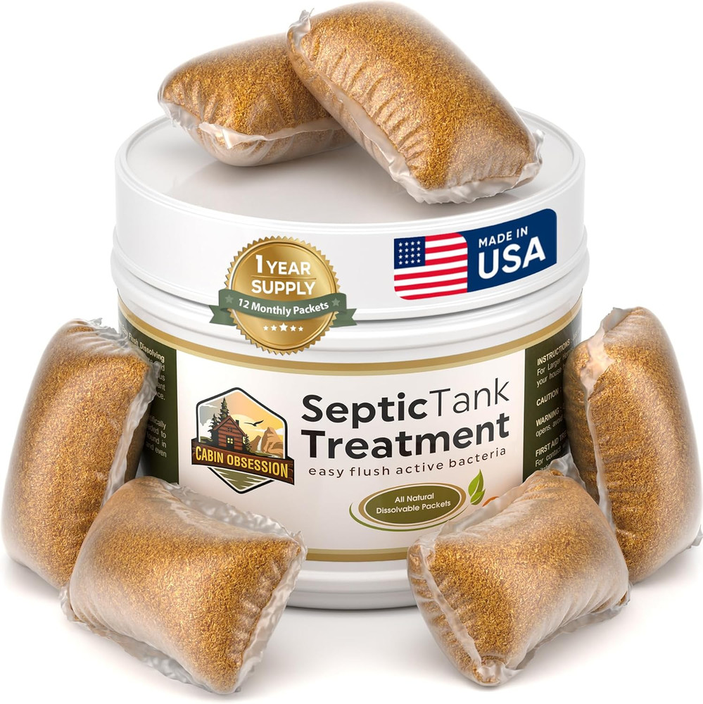 Septic Tank Treatment – 1 Year Supply of Septic Safe Dissolvable Easy Flush Live