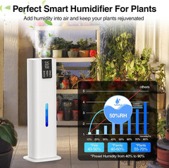 8L/2.1 Gal Smart Humidifier Large Room, Top Fill Cool Mist Humidifiers for Bedro