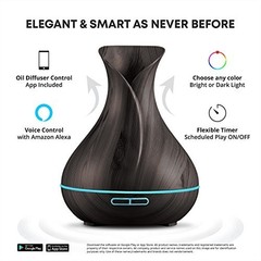 400ml Smart WiFi Ultrasonic Essential Oil Diffuser & Humidifier – Alexa/Google H
