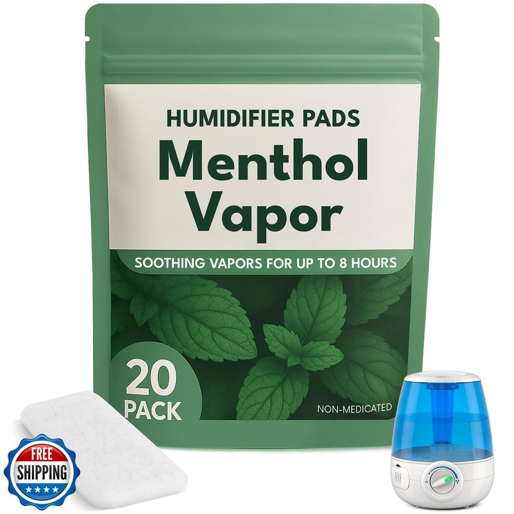 20 Pack Menthol Eucalyptus Humidifier Pads – Soothing Vapor Pad Refills for C