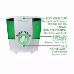 AIRCARE ESSENTIALS OZARK 1-Gal. Steam/Warm Mist Large Room Humidifier