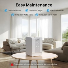 TURBRO 4L/1Gal 304 Stainless Steel Steam Humidifier Warm Mist Humidifier GLS04