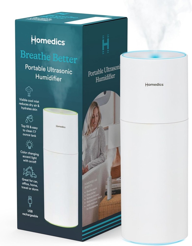 Portable Humidifier – Small Air Humidifiers Matte White for Bedroom Plants