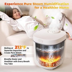 3.3L Warm Mist Stainless Steel Humidifier w/ Humidity Sensor & auto shut off