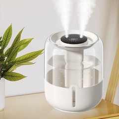 4L Dual Nozzle Humidifier Large Transparent Water Tank Cool Mist Air Humidifier