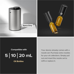 Airversa Waterless Essential Oil Diffuser for Home Aromatherapy Scent Black