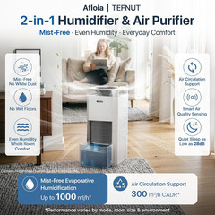 Humidifier for Bedroom & Large Room – Mist Free Evaporative Humidifier and Air P