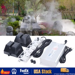 12-Head 110V Ultrasonic Mist Maker Kit Pond Fogger Mister Machine w/2 Buoy NEW!