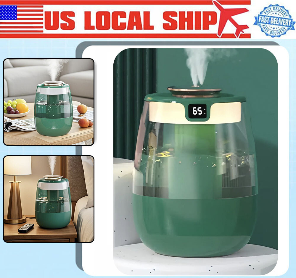 Ultrasonic Humidifier w/Blue Light Disinfection & 3 Spray Modes for Home/Office