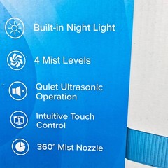 LEVOIT LV455ch Ultrasonic Cool Mist Humidifier w/ Box, Cord & Manual & Brush…