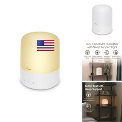 Crane Top Fill Mini Humidifier Bedroom And Nursery 3-In-1 Essential Oil