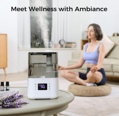 Humidificador Ultrasónico 4.5L Frío/Calor con Control Remoto y Difusor
