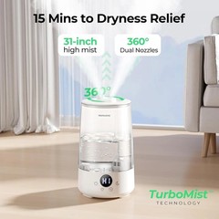 Easy-to-Clean 3.6L Cool Mist Humidifier – Relief from Dryness & Congestion