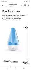 Pure Enrichment Mistaire Studio Ultrasonic Cool Mist Humidifier Works Perfectly