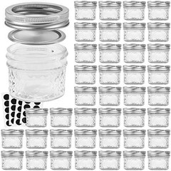 Mason Jars 4 OZ, Canning Jars with Regular Lids, Ideal for Jam, Honey, Wedding F