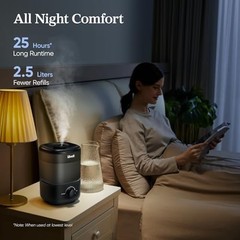 Top-Fill Ultrasonic Cool Mist Humidifier, Quiet Operation, 360° Nozzle, 2.5L, Au