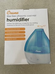 Crane Filter-Free Ultrasonic Cool Mist Humidifier, Whisper Quiet, BRAND NEW!