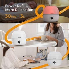 BOXING Top Fill Humidifiers 9.57×7.13×9.49 in, 7-Color Light with Humidistat
