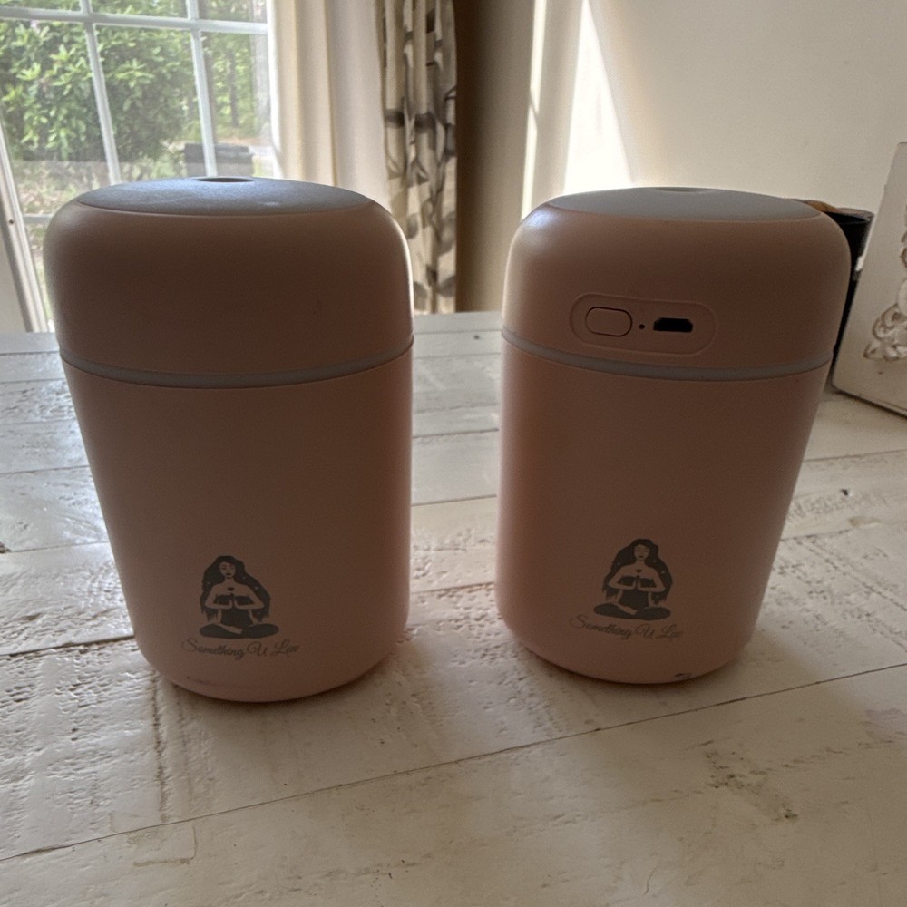 Something I Like Lot of 2 Pink Mini Ultrasonic Humidifiers Portable USB