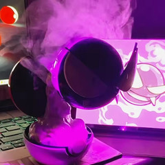 Creative Anime Ghost Figure Humidifier Night Light Purple Mist LED Gamer Room