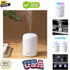 Portable Mini Humidifier, 300ml with Colorful LED Night Light, USB Personal D…