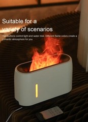 AUSHA Flame Aroma Diffuser Humidifier 240ml Remote 7 Color Light Auto-Off Quiet