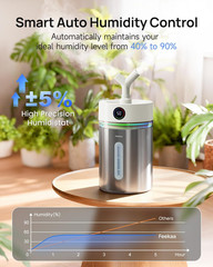 Stainless Steel Humidifier, 4L/1Gal Cool Mist Humidifiers for Bedroom, Easy to C