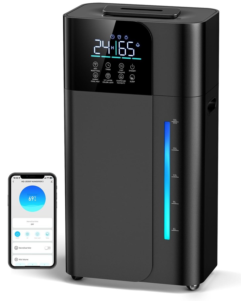 18L Smart Humidifier Warm Cool Mist 2500 Sq Ft 70H