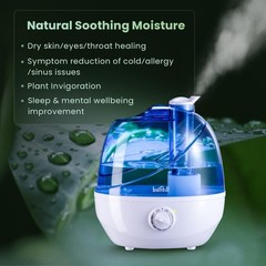 Cool Mist Humidifiers Bedroom & Large Room 2.5L Water Tank Quiet Ultrasonic Air