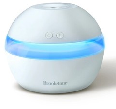 Brookstone Cool Mist Ultrasonic Aroma Diffuser w/ Essential Oil & Soft Blue LED