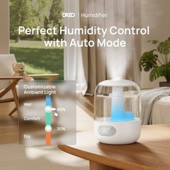 Ultrasonic Humidifier 3L: Large Room, 30Hr Runtime, App/Voice Control, Top Fill