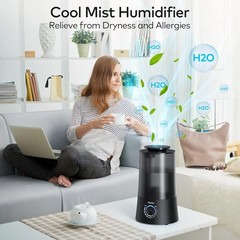 4L Cool Mist Ultrasonic Humidifier & Oil Diffuser – Whisper Quiet for Baby