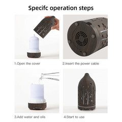 200ml Ultra Quiet Essential Oil Diffuser for Home 7 LED Light BPA-Free Bedroom