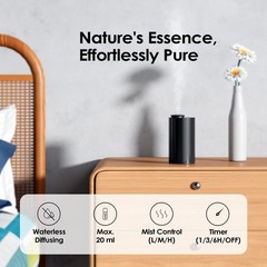 Airversa Waterless Diffuser for Essential 2.74 x 5.04 x inches, Black