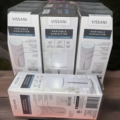 Vissani Portable Cool Mist Tabletop Humidifier USB-C, 150 sq ft, LED Light, 10hr